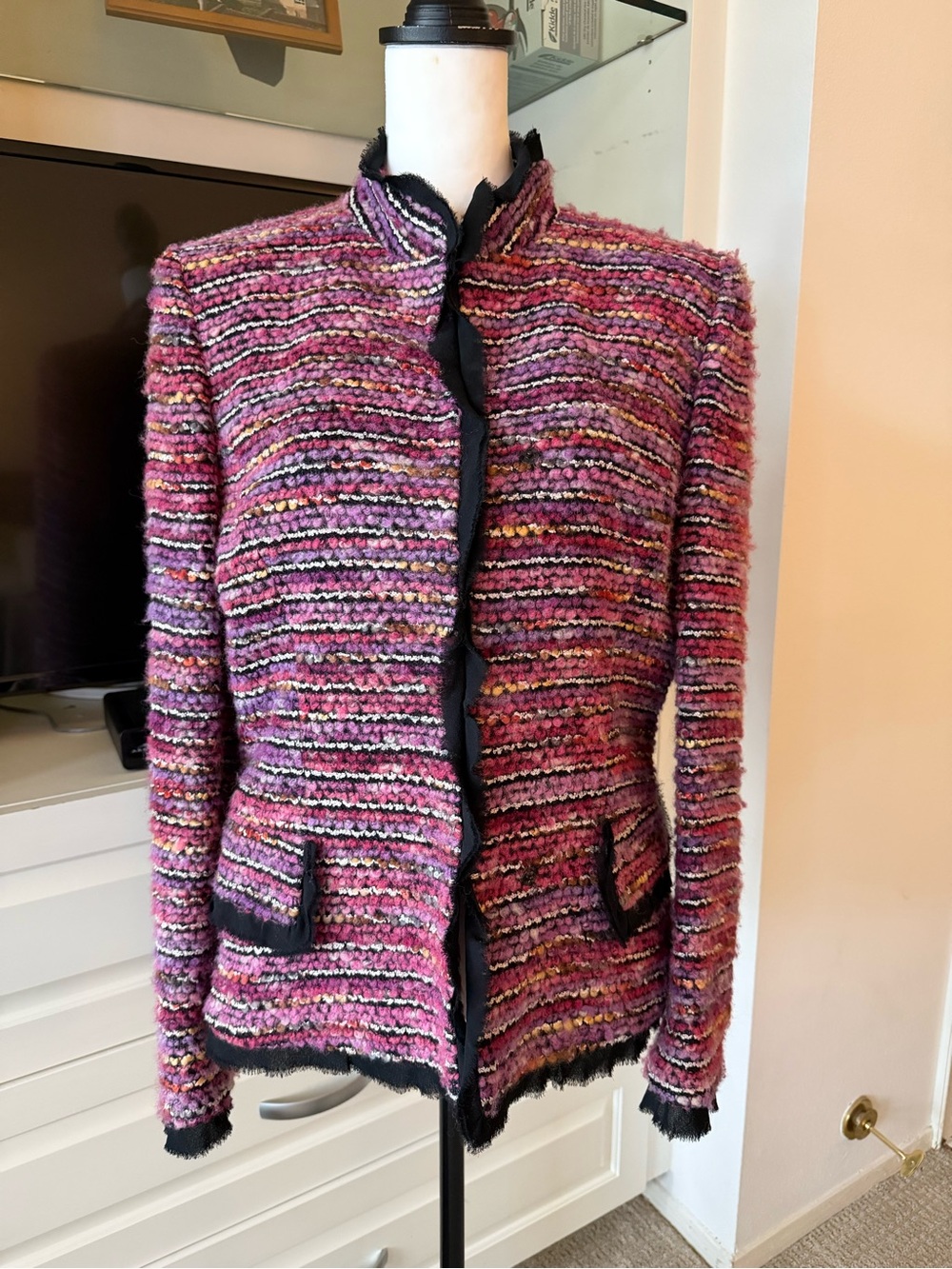 Dana Buchman Multicolor Textured Jacket Size 10